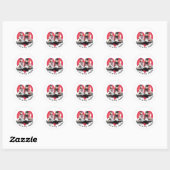 Foxy Koppel Valentijnsdag Ronde Sticker (Vel)