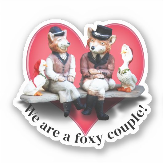 Foxy Koppel Valentijnsdag Sticker (Voorkant)