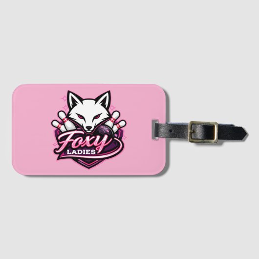 Foxy Ladies Bowling Team Logo Bagagelabel (Voorkant (horizontaal))
