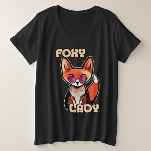 Foxy Lady | Cute Fox Grote Maat T-shirt (Design voorkant)