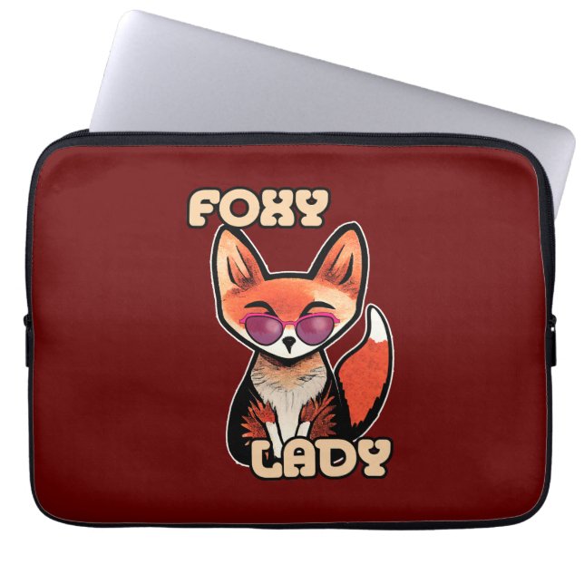 Foxy Lady | Cute Fox Laptop Sleeve (Voorkant)