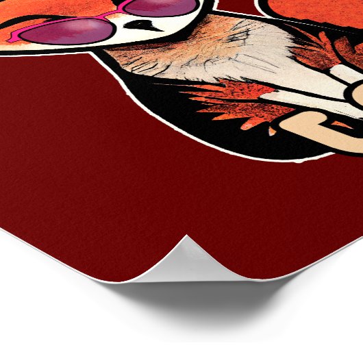 Foxy Lady | Cute Fox Poster (Hoek)
