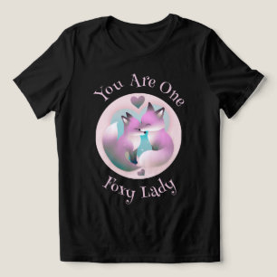 Foxy Lady Fox Couple Kissing Valentijnse Zwart Tri-Blend Shirt