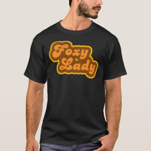 Foxy Lady - Retro 70s - T-Shirt met Logo-aansluiti