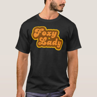 Foxy Lady - Retro 70s - T-Shirt met Logo-aansluiti