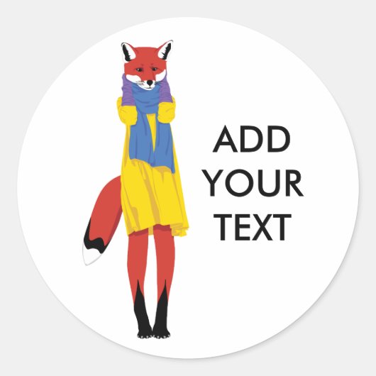 Foxy Lady Ronde Sticker (Voorkant)
