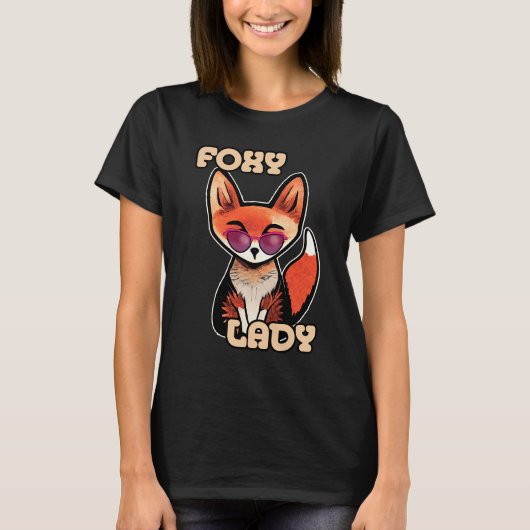 Foxy Lady | Schattige Vos T-shirt (Voorkant)