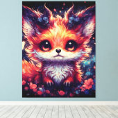 Foxy Little Devil Canvas Afdruk (Insitu (Houten vloer))