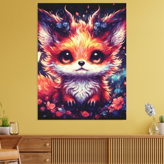 Foxy Little Devil Canvas Afdruk (Insitu (Woonkamer))