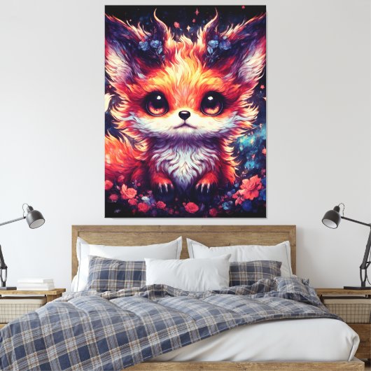 Foxy Little Devil Canvas Afdruk (Insitu (Slaapkamer))