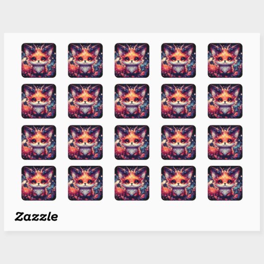 Foxy Little Devil Vierkante Sticker (Vel)