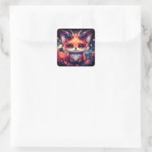 Foxy Little Devil Vierkante Sticker (Tas)