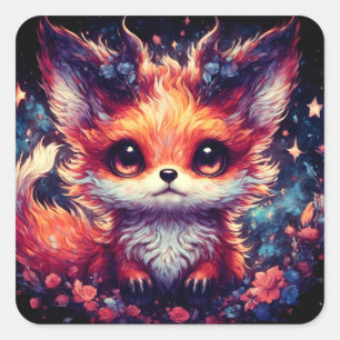 Foxy Little Devil Vierkante Sticker