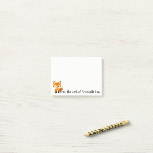 Foxy Little Friend Post-it® Notes (Op bureau)