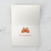 Foxy Love brown Valentijnse Card Feestdagen Kaart (Binnen)