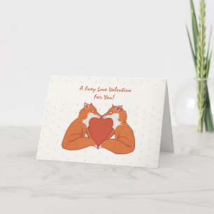 Foxy Love brown Valentijnse Card Feestdagen Kaart