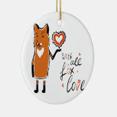 Foxy Love Keramisch Ornament (Rechts)