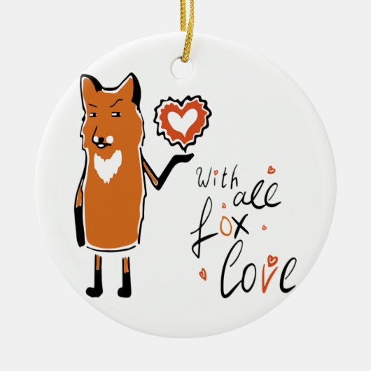 Foxy Love Keramisch Ornament (Voorkant)