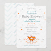 Foxy Loxy Baby shower Invitation Kaart (Voorkant / Achterkant)