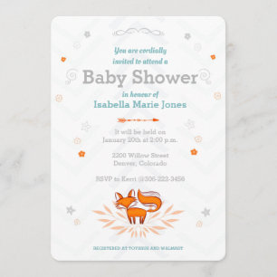 Foxy Loxy Baby shower Invitation Kaart