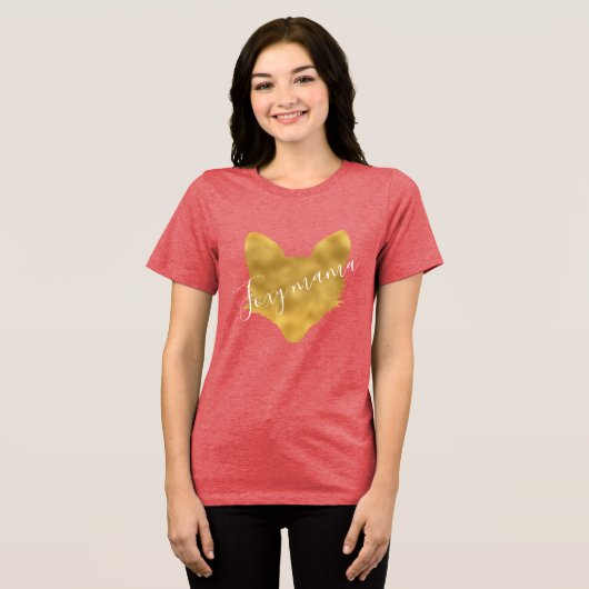 Foxy Mama Gold Fox Tri-Blend Shirt (Voorkant volledig)