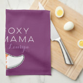 Foxy Mama Red Fox met Pup, op maat gemaakt Theedoek (Quarter Fold)