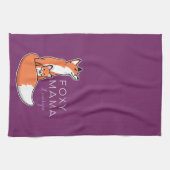 Foxy Mama Red Fox met Pup, op maat gemaakt Theedoek (Horizontaal)
