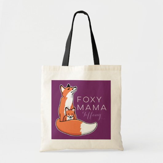 Foxy Mama Red Fox met Pup, op maat gemaakt Tote Bag (Voorkant)
