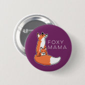 Foxy Mama Red Fox met Pup Ronde Button 5,7 Cm (Voorkant /achterkant)