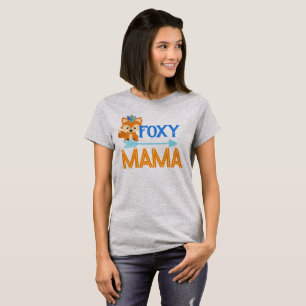 Foxy Mama Wild One Blue Woodland Party T-shirt