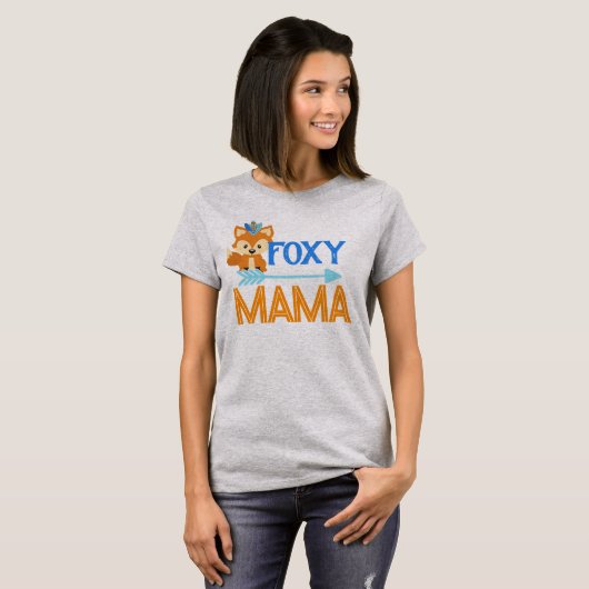 Foxy Mama Wild One Blue Woodland Party T-shirt (Voorkant volledig)