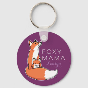 Foxy Mamma's van de Vos met Gepersonaliseerd Baby, Sleutelhanger