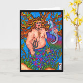 Foxy Merman met een Seahorse Kaart (Gele Bloem)