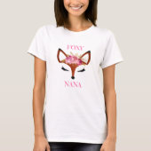 Foxy Nana Fox & Rozen Moederdag Birthday T-shirt (Voorkant)