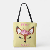 Foxy Nana Fox & Rozen Moederdag Birthday Tote Bag (Achterkant)
