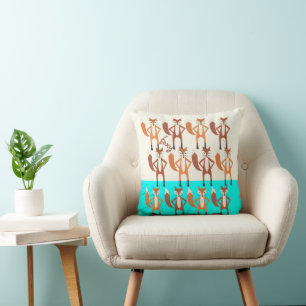 Foxy Neon Aqua Monogram met schuif Kussen