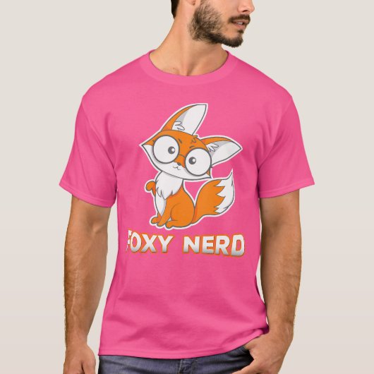 Foxy nerd grappige nerdy vos met bril t-shirt (Voorkant)