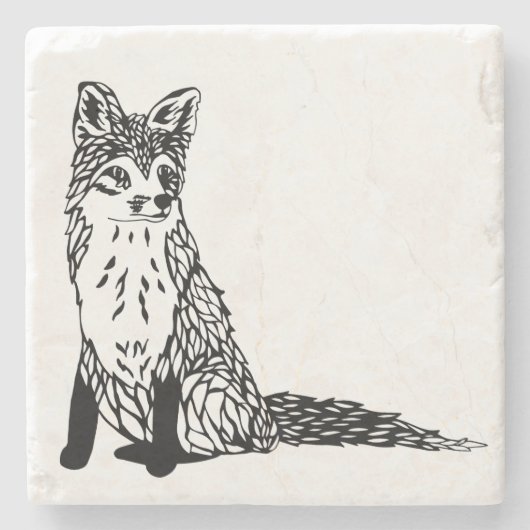 Foxy-Onderzetter Stenen Onderzetter (Voorkant)