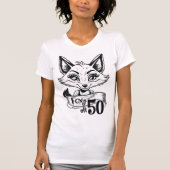 Foxy op 50 | 50ste verjaardag Fox White T-shirt (Voorkant)