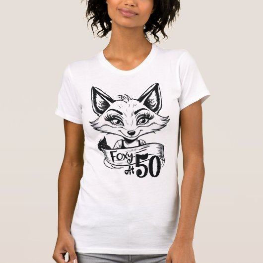 Foxy op 50 | 50ste verjaardag Fox White T-shirt (Voorkant)