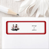 Foxy paar (voeg Jouw tekst toe) Etiket (Insitu)