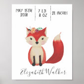 Foxy Personalized Nursery Wall Art Poster (Voorkant)
