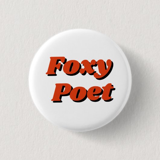 "Foxy Poet"-knop Ronde Button 3,2 Cm (Voorkant)