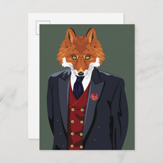 Foxy Portrait Briefkaart (Voorkant / Achterkant)