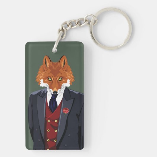 Foxy Portrait Sleutelhanger (achterkant)