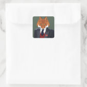 Foxy Portrait Vierkante Sticker (Tas)