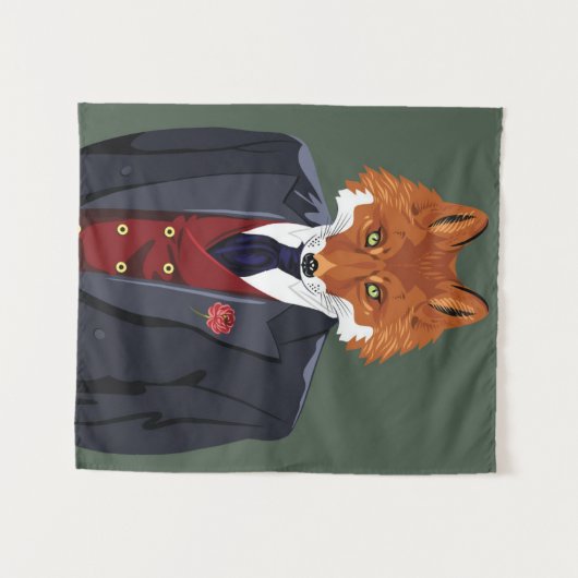 Foxy Portrait Wandkleed (Voorkant (horizontaal))