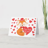 Foxy Red Heart Valentijn Feestdagen Kaart (Voorkant)