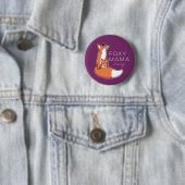 Foxy Rode Vos van Mamma's met Gepersonaliseerd Ronde Button 5,7 Cm (In situ)