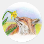 Foxy Ronde Sticker (Voorkant)